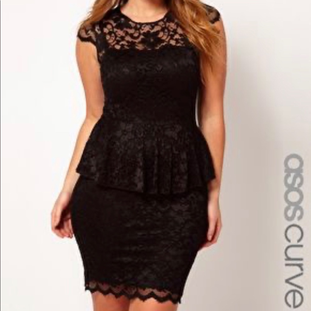 ASOS Curve Lace Midi Dress With Slip Dress